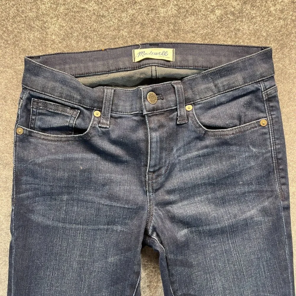 Madewell Jeans Women's 26 Skinny Skinny Dark Blue‎ Stretch Denim Ankle Zip